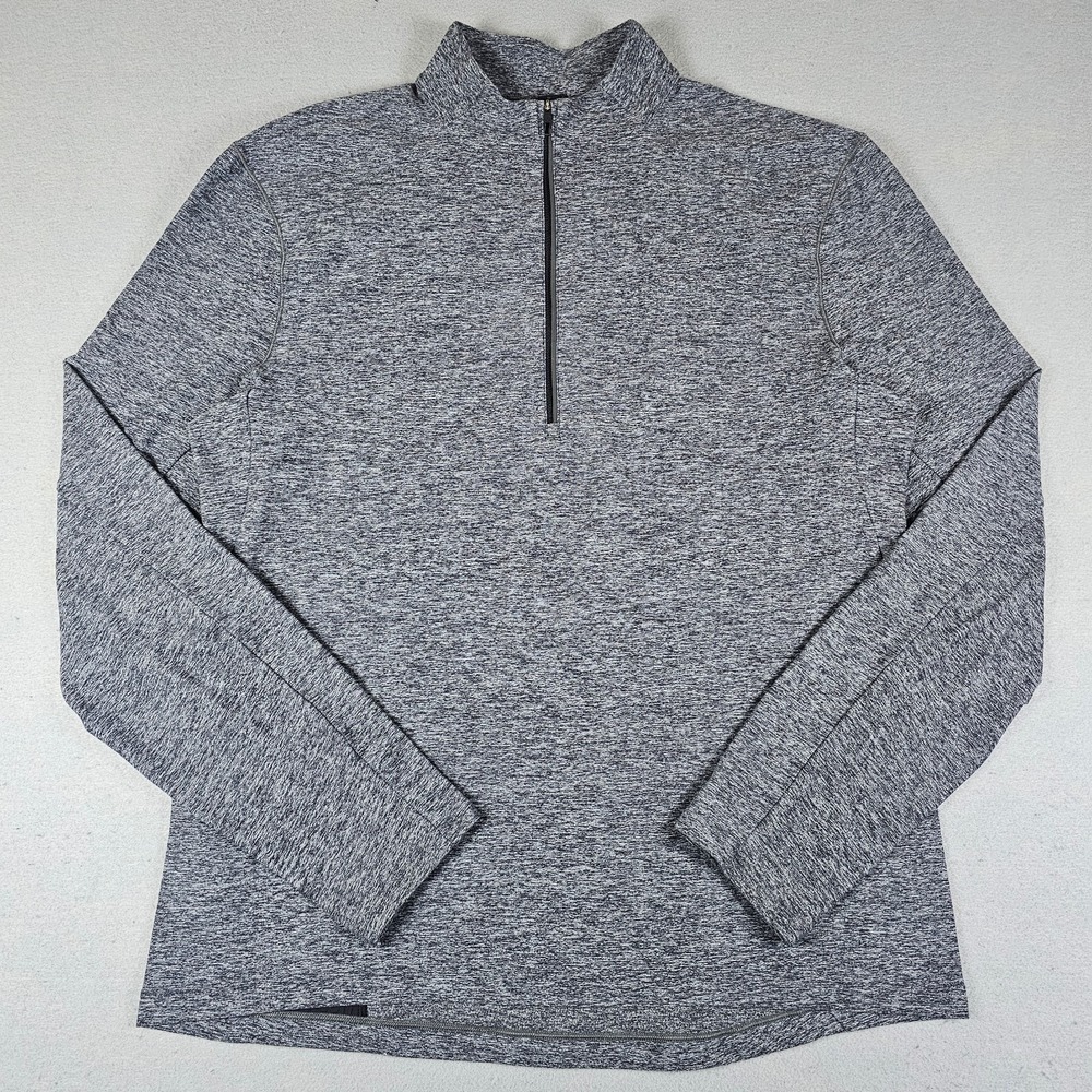 Lululemon Surge Warm 1/2 Zip Mens Large Gray Long Sleeve Running Reflective Zip